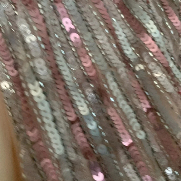 Mac Douggal Sequin Flutter-Sleeve Gown Women’s Rose Sz8  *FLAW* #001 - Picture 7 of 16